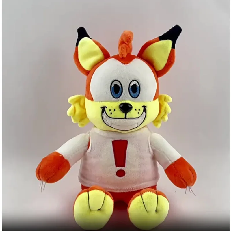 Leuke 26 cm Bubsy Kat Pluche Grappige Cartoon Oranje Kat Gevuld Kussen Dragen Wit T-shirt Met Rode Uitroepteken Print Knuffel