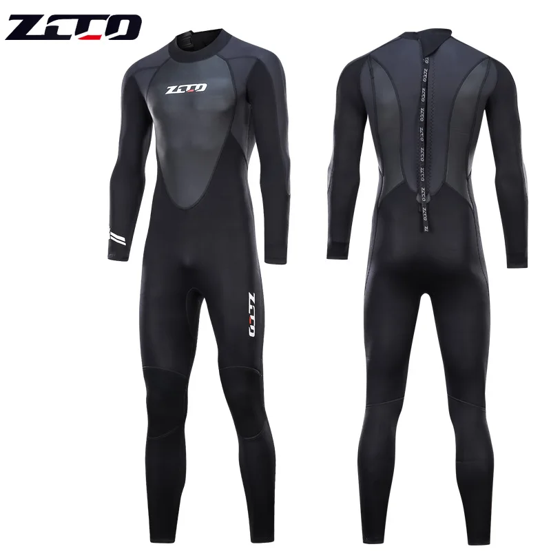 

3mm Neoprene Men Wetsuit Women Surf One Piece Long Sleeved Diving Suit Warm Outdoor Sport Swimming