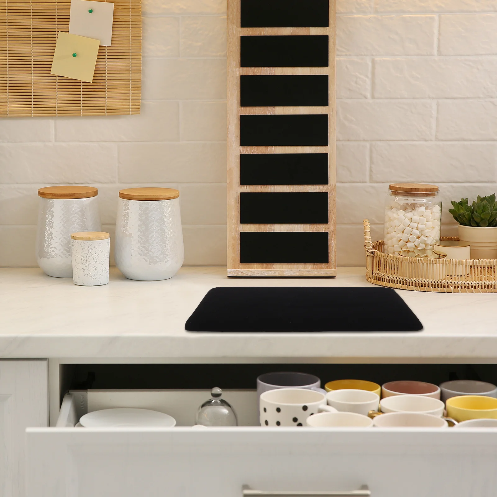 

Kitchen Draining Mat Minimalist Style High Absorbency Quick Dry Coaster for Cups Bowls Dishes Countertop Cute Coaster