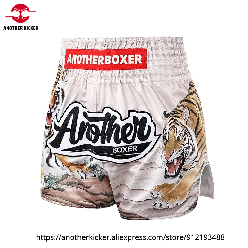 Muay Thai Pants Premium Thailand Tiger Boxing Shorts Men Women BJJ MMA Training Shorts Fast-Dry Fitness Workout Kickboxing Trunk