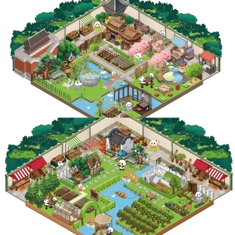 3 Dimensional Cartoon Animal Landscape Korean Stickers Miniature Scene PET  Decompression Management Store Play House Game