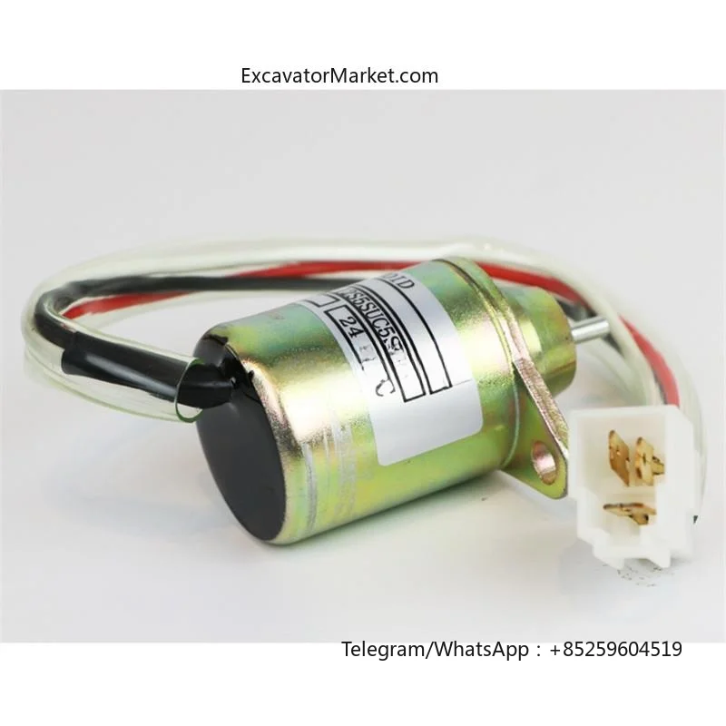 For YANMAR 4TNV94/98 DOOSAN DH DX 60 HYUNDAI 60 engine flameout switch accessory flameout solenoid valve Excavator Parts