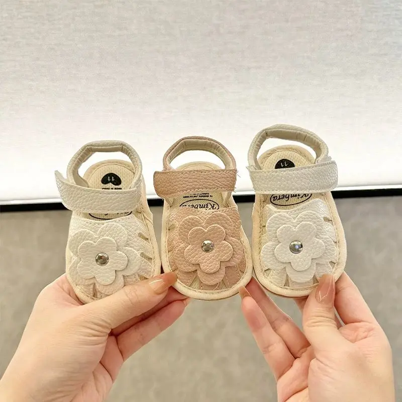 Summer Sandals for Baby Girl 1 Year Old Infant Toddler Breathable Stitching Non Slip Rubber Soles Sandals Flower Shoes for Baby