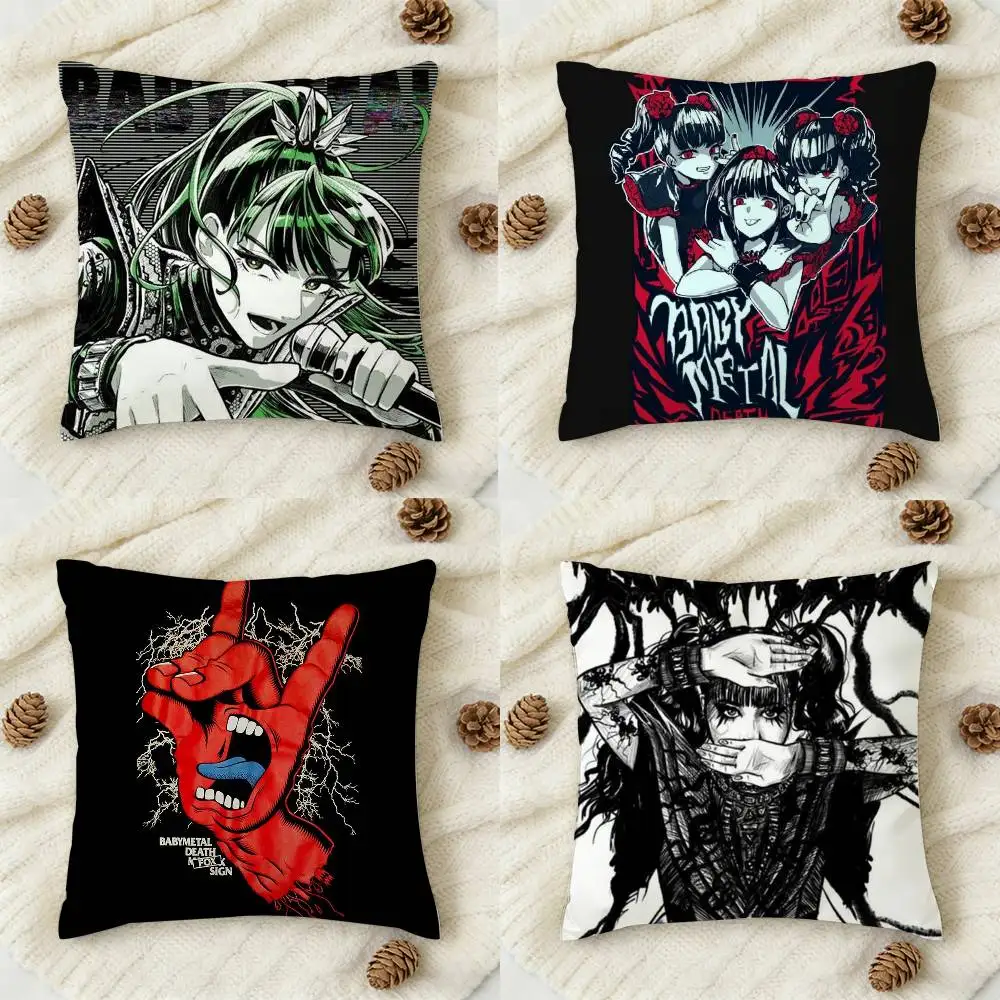 

B-Babymetal Rock METAL FORTH Double-sided Printed Square Decorative Cushion Cover for Sofa Living Room Home Decor