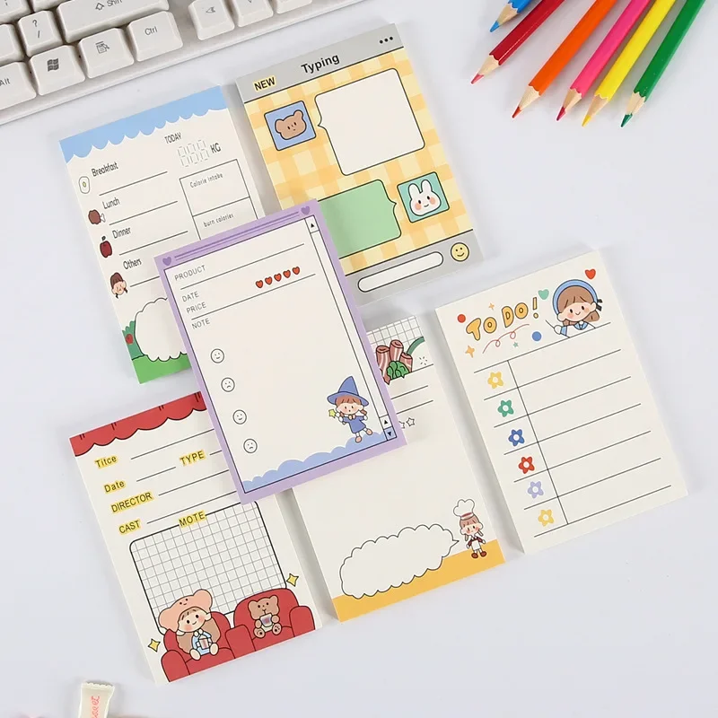 Bộ 50 Kawaii Gấu Trái Cây Kế Hoạch Chú Memo Pad Đứng Yên Bột Dùng Học Trang Trí Dễ Thương N Lần Dính Chắc Để làm Danh Sách