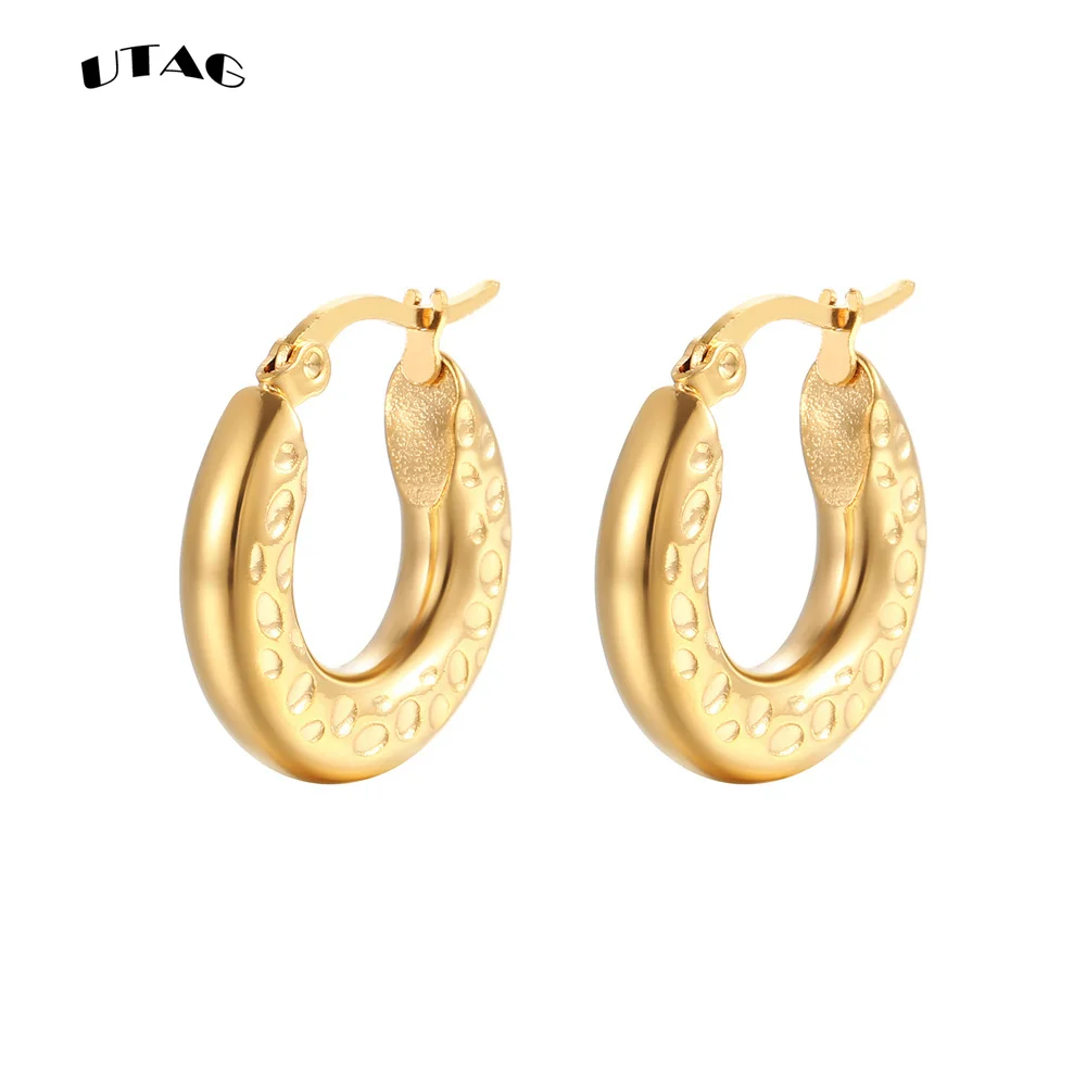 UTAG Fashion 2022 Round Circle Geometric Hoop Earrings for Women Vintage Gold Color Wedding Party Statement Earrings Jewelry