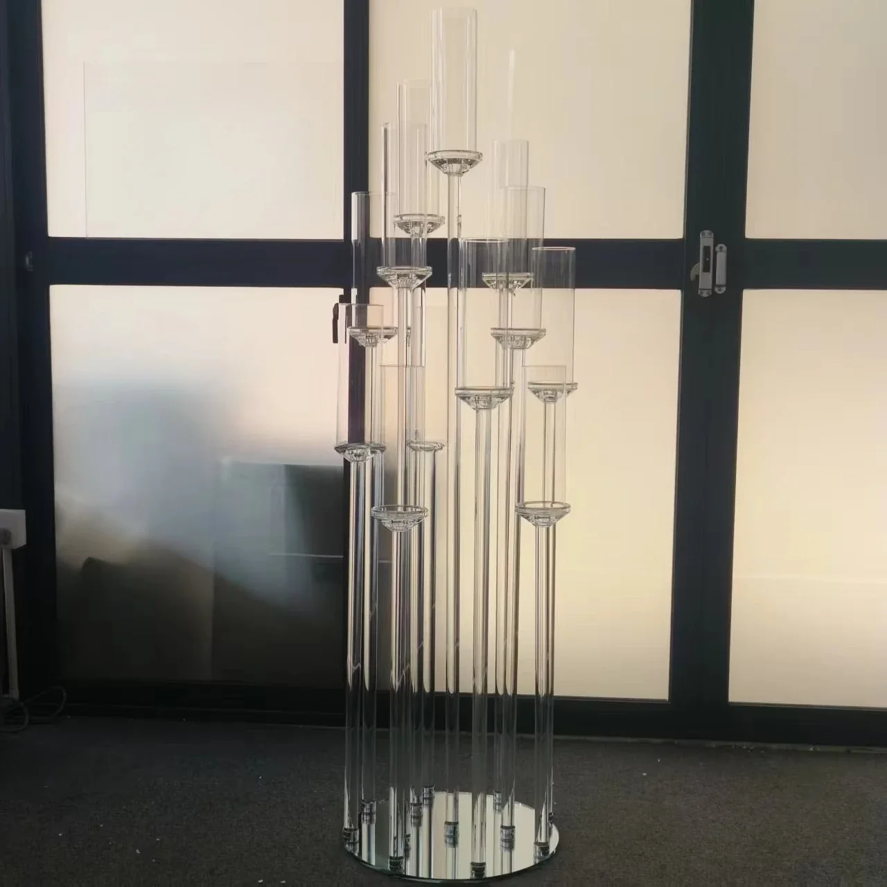 Smooth crystal candlestick wedding event center for sale