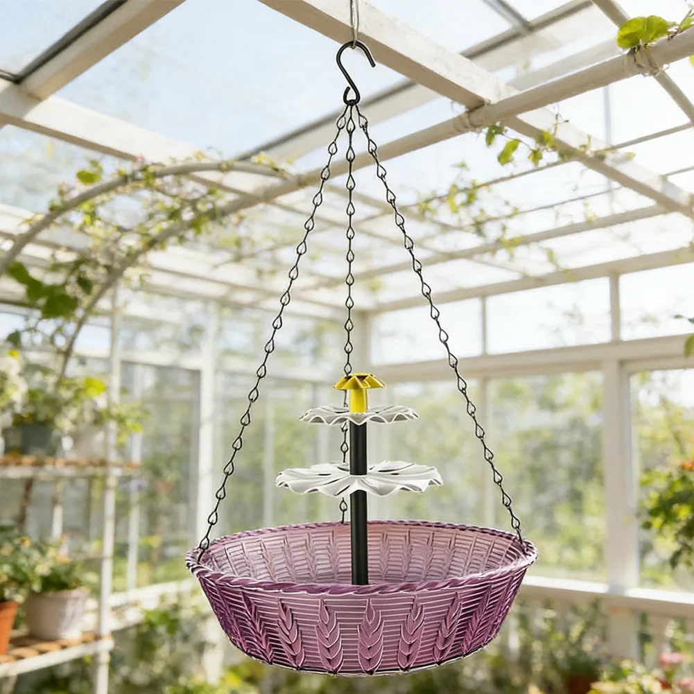 Outdoor Fountain Bird Bath Hanging Or Ground Garden Water Feature For Wildlife Attraction Durable= Basin For Yard Decoration