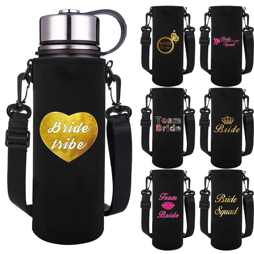 

Термочехол для бутылки с водой 550-1500 мл с регулируемым ремнем и принтом «Невеста», портативный, для активного отдыха, походов и путешествий