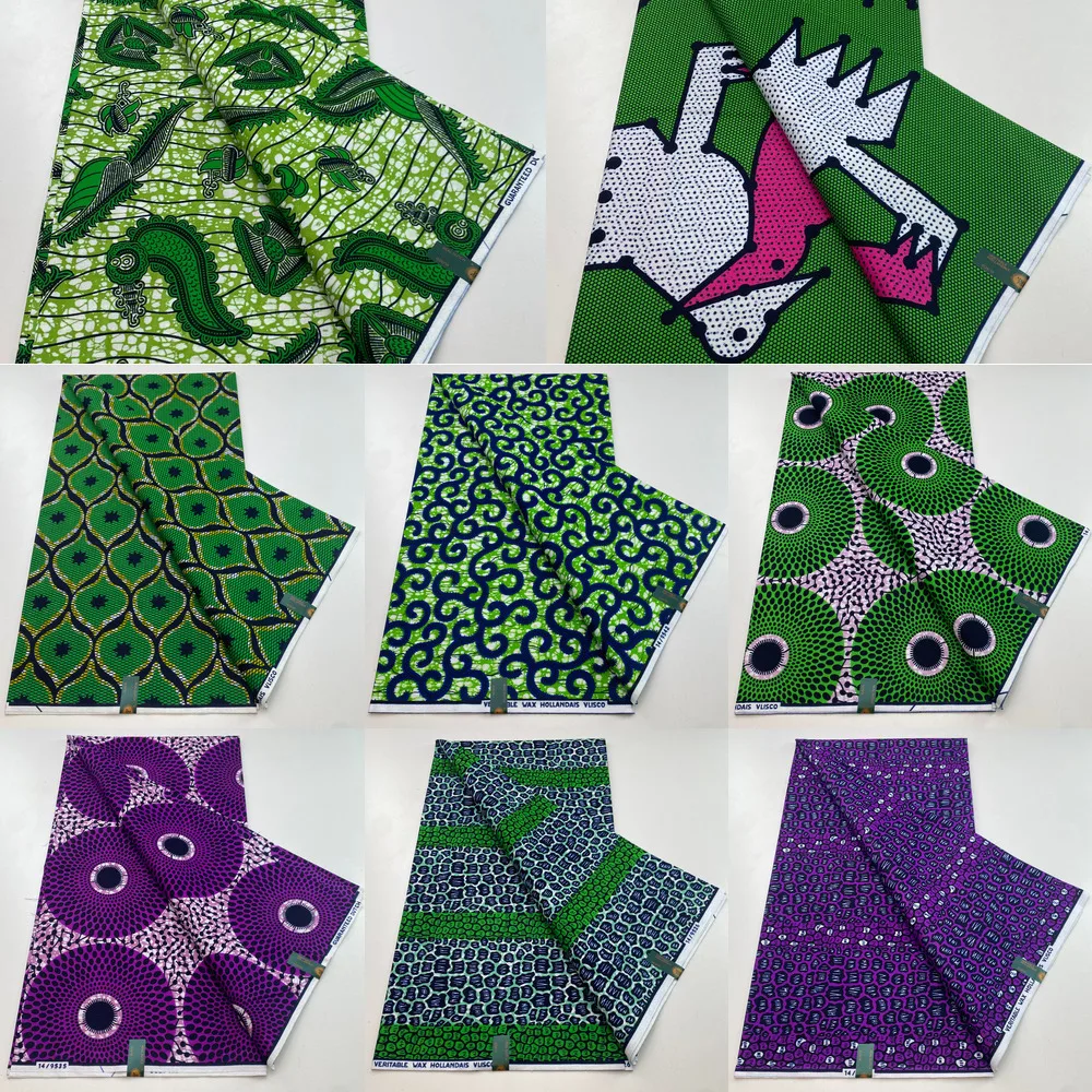 Nigerian Lace Fabrics ASO EBI African Cotton Print Ankara High Quality Veritable Wax Tissue Pagne Wax Africain Wax Guaranteed