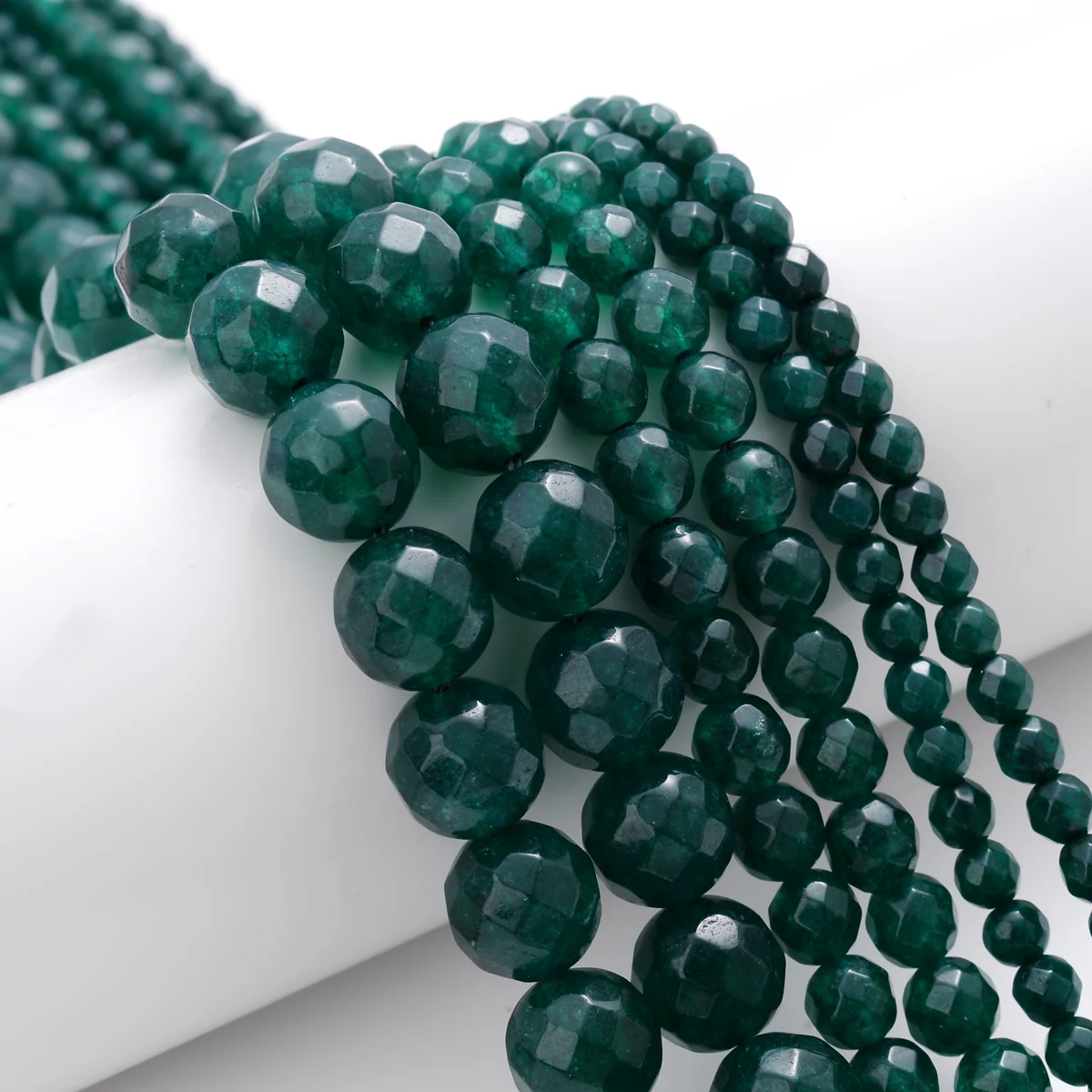 Natural Faceted Green Treasure Emeralds Chalcedony Jades Stone Loose Beads For Jewelry Making DIY Charm Necklace Bracelet