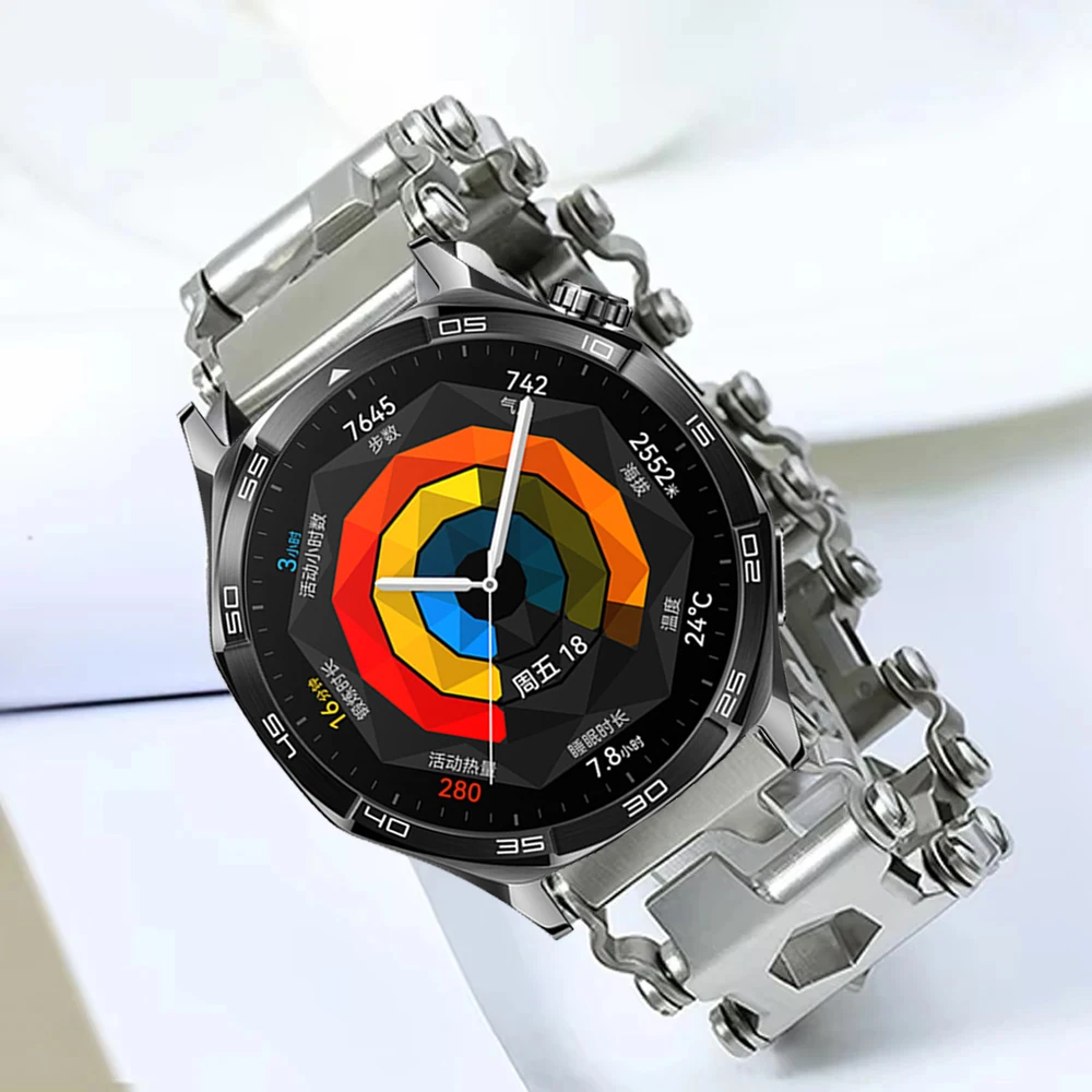 22mm Multifunctional Metal Strap for Huawei Watch GT6/5/4/3 46mm Outdoor Multifunction Wristband for Amazfit Balance 2/Bip 6/GTR
