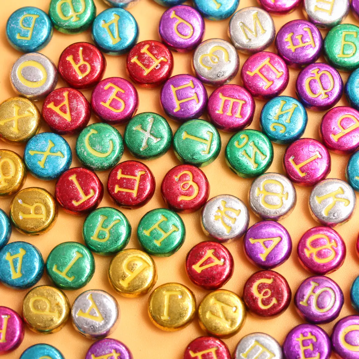 50Pcs Acrylic Alphabet Number Beads Flat Round Letter Beads For Jewelry Making DIY Necklace Bracelet Accessories