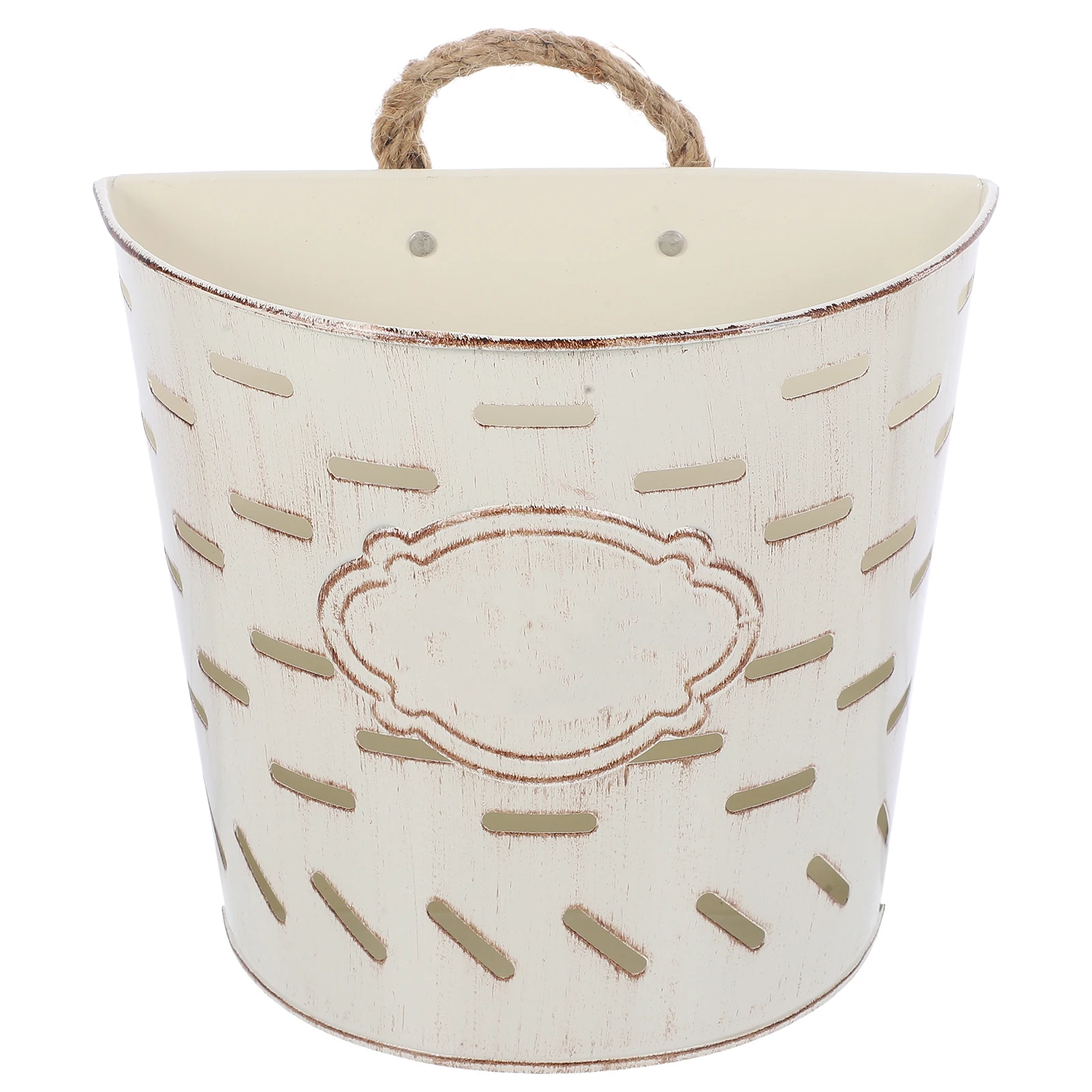 

Wall Hanging Flower Pot Vintage Iron Planter Decor Durable Metal Bucket Dry Flowers Plants Kitchen Balcony Garden
