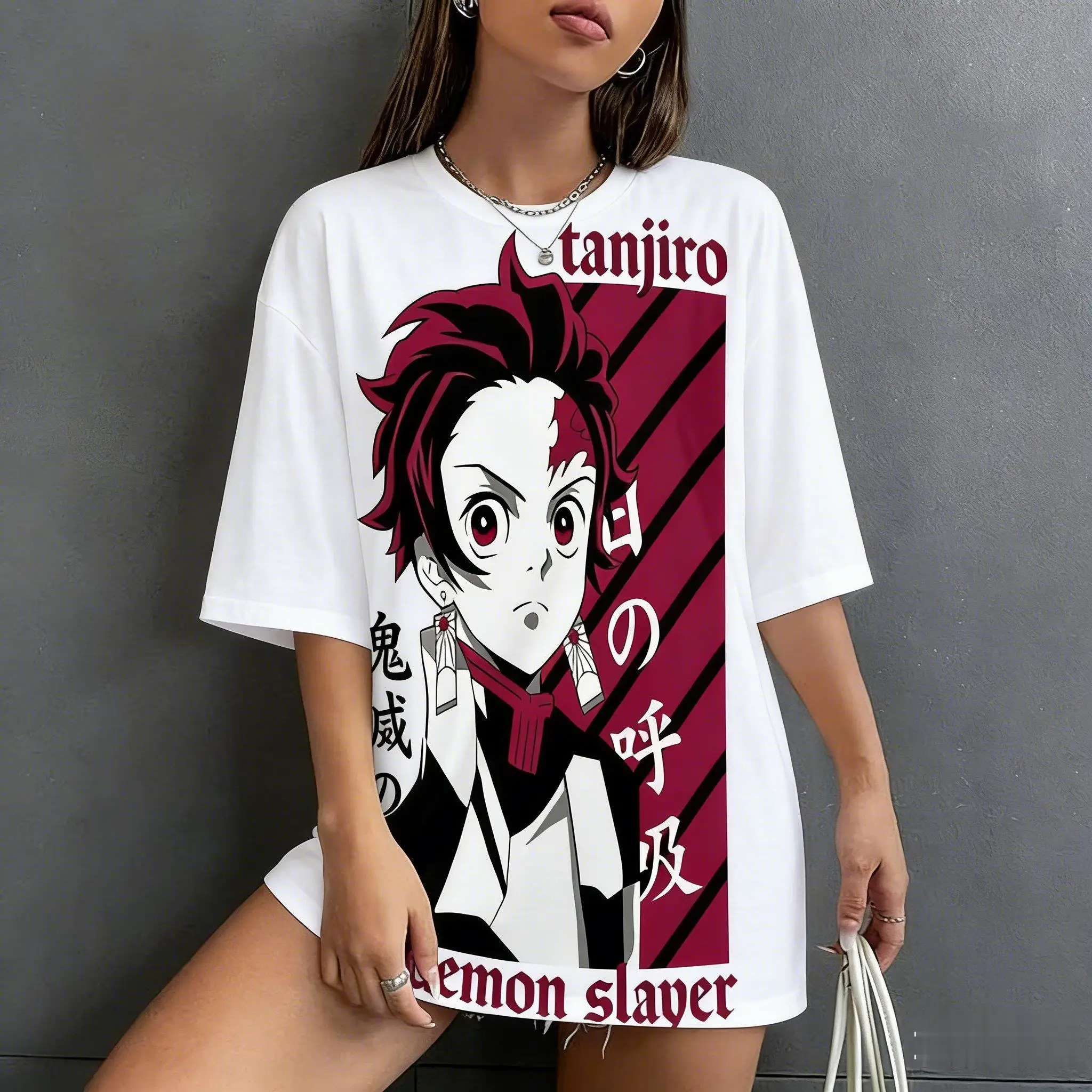 Demon Slayer Tanjiro Anime T Shirt Man Women Short Sleeve Casual Tops Summer 2026 Graphic Tee Streetwear Vintage Cosplay Fashion