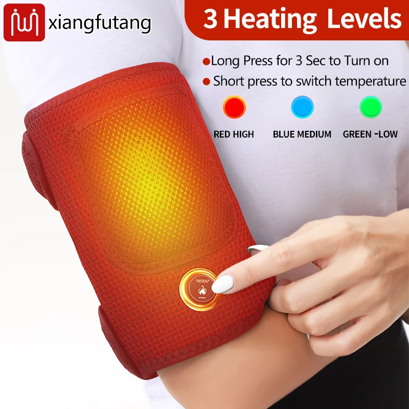 Almofada de braço aquecida usb portátil aquecimento elétrico massagem envoltório terapia de calor braço cinta suporte para braço cotovelo perna relaxamento muscular