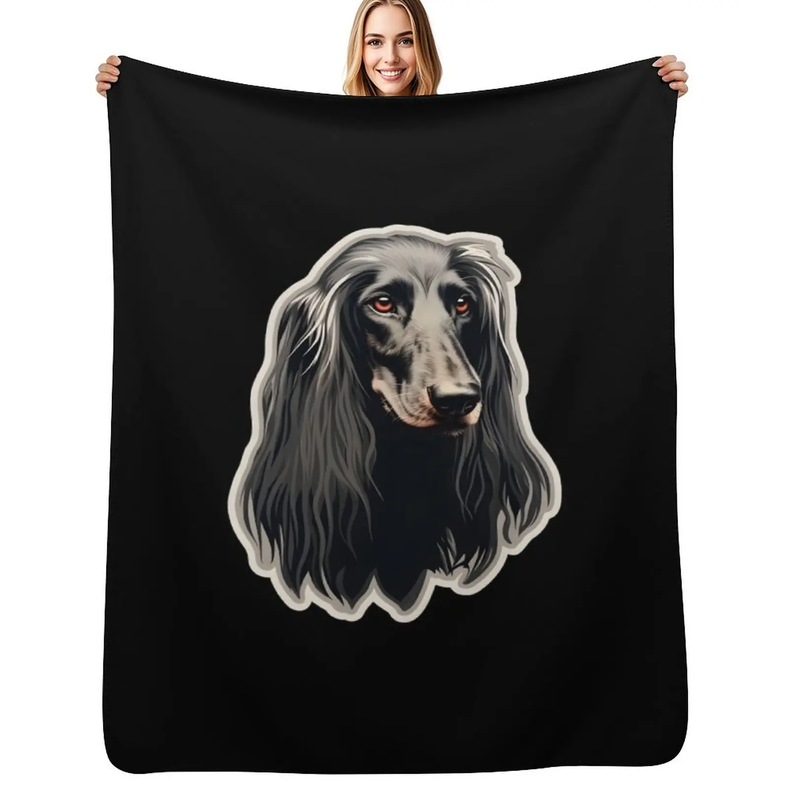 Afghan Hound Sticker Design Throw Blanket warm for winter for sofa funny gift Giant Sofa Sleeping Bag Winter beds Blankets