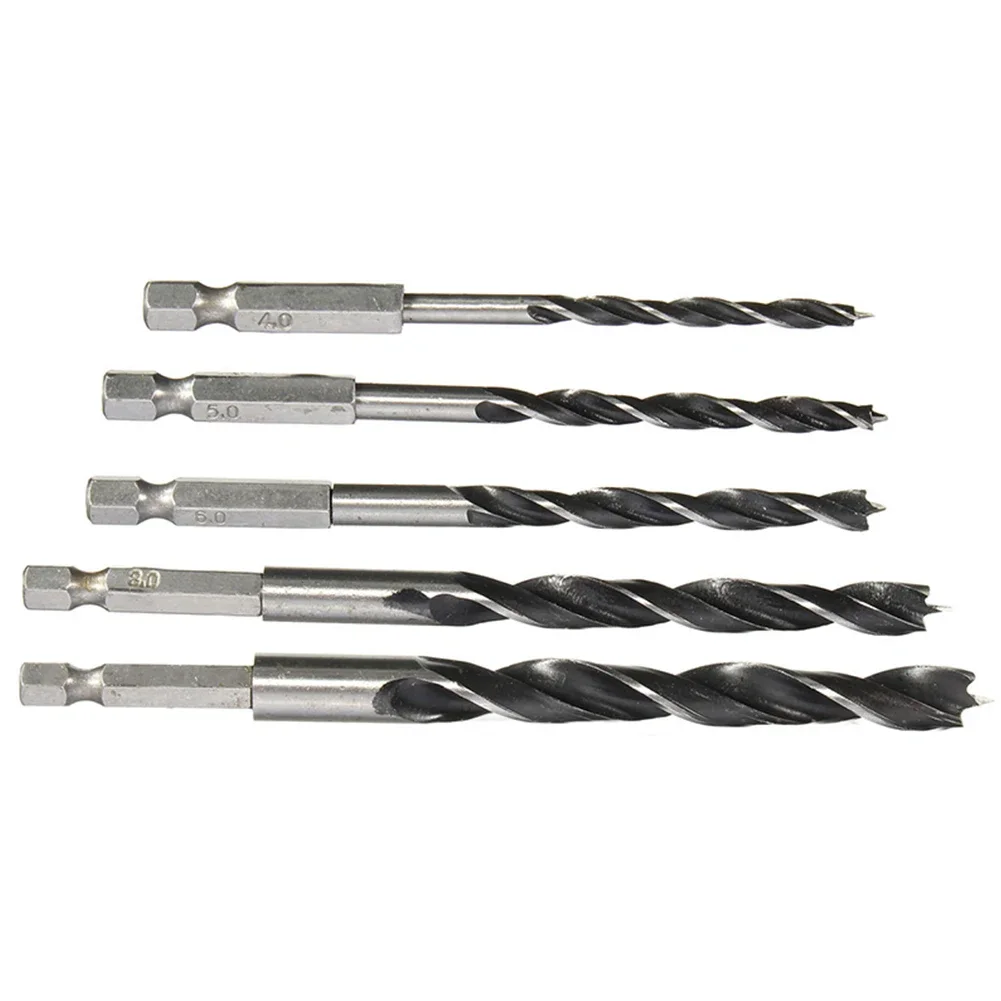 For Woodworking Drilling Drill Bits Three-pointed /10mm /5mm /6mm /8mm 5 Piece Set High Carbon Steel High Quality