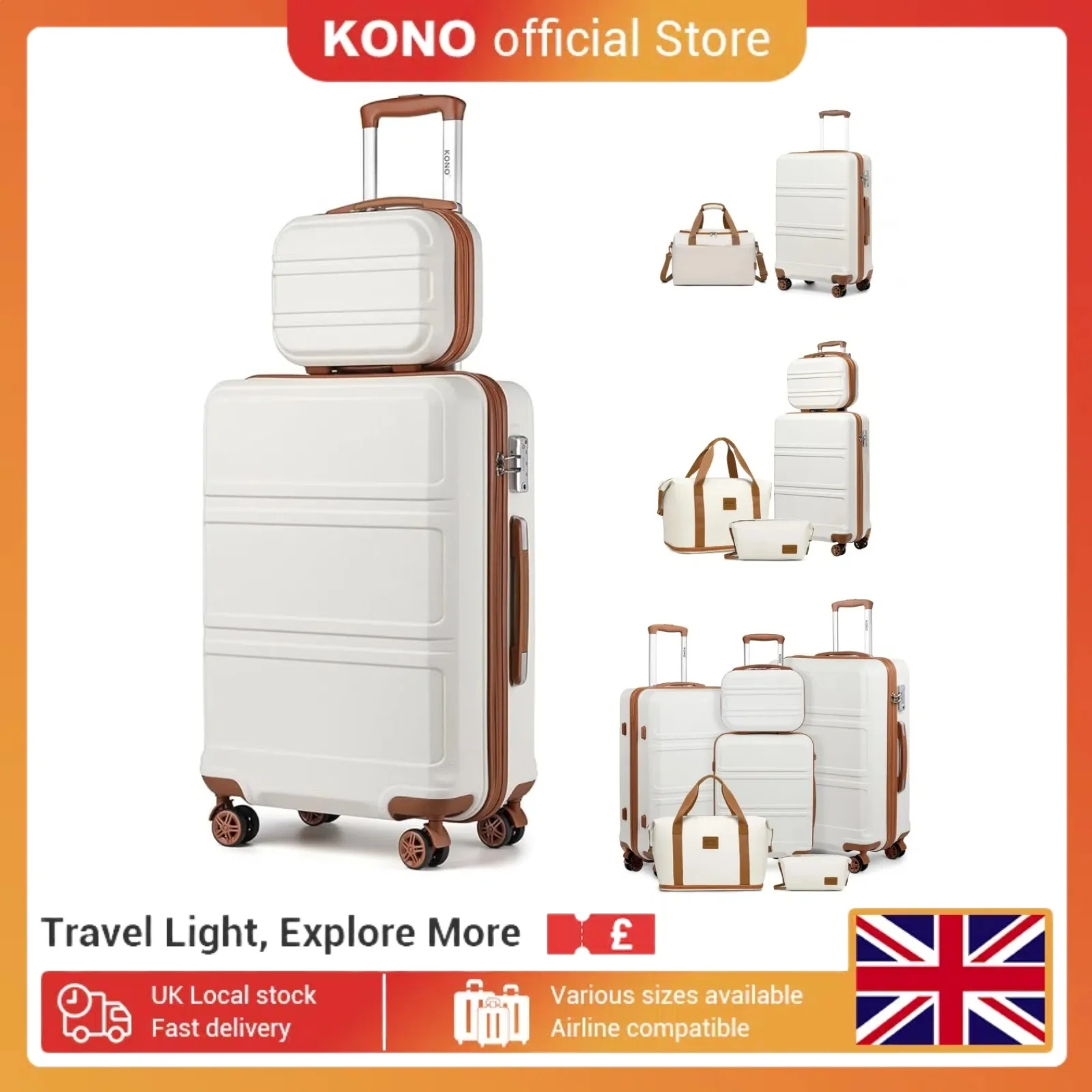 KONO 2/4/6-piece beauty case box cosmetics case hand luggage toilet bag travel bag luggage set large-scale Trolley Case