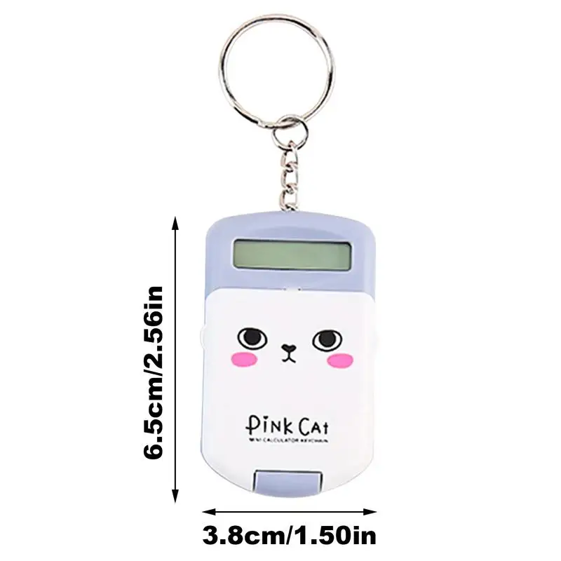 Small Calculator 2-in-1 Tiny Electronic Portable Calculator Key Ring Candy-Colored Mini Digits Calculator Cute And Functional Ke