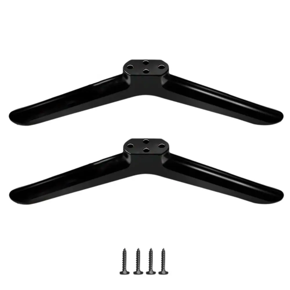 Universal TV Base Stand Legs with Non-slip Pads with Screws TV Stand Base Mount Black Television Tabletop Foot Bedroom image 4