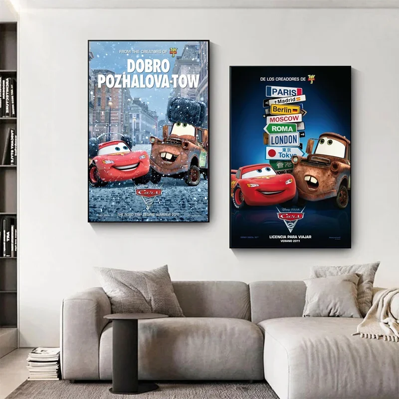 Disney Movie Cars Story Canvas Painting Pixar Racing Posters and Prints Abstract Comic Wall Art Pictures Living Room Home Decor