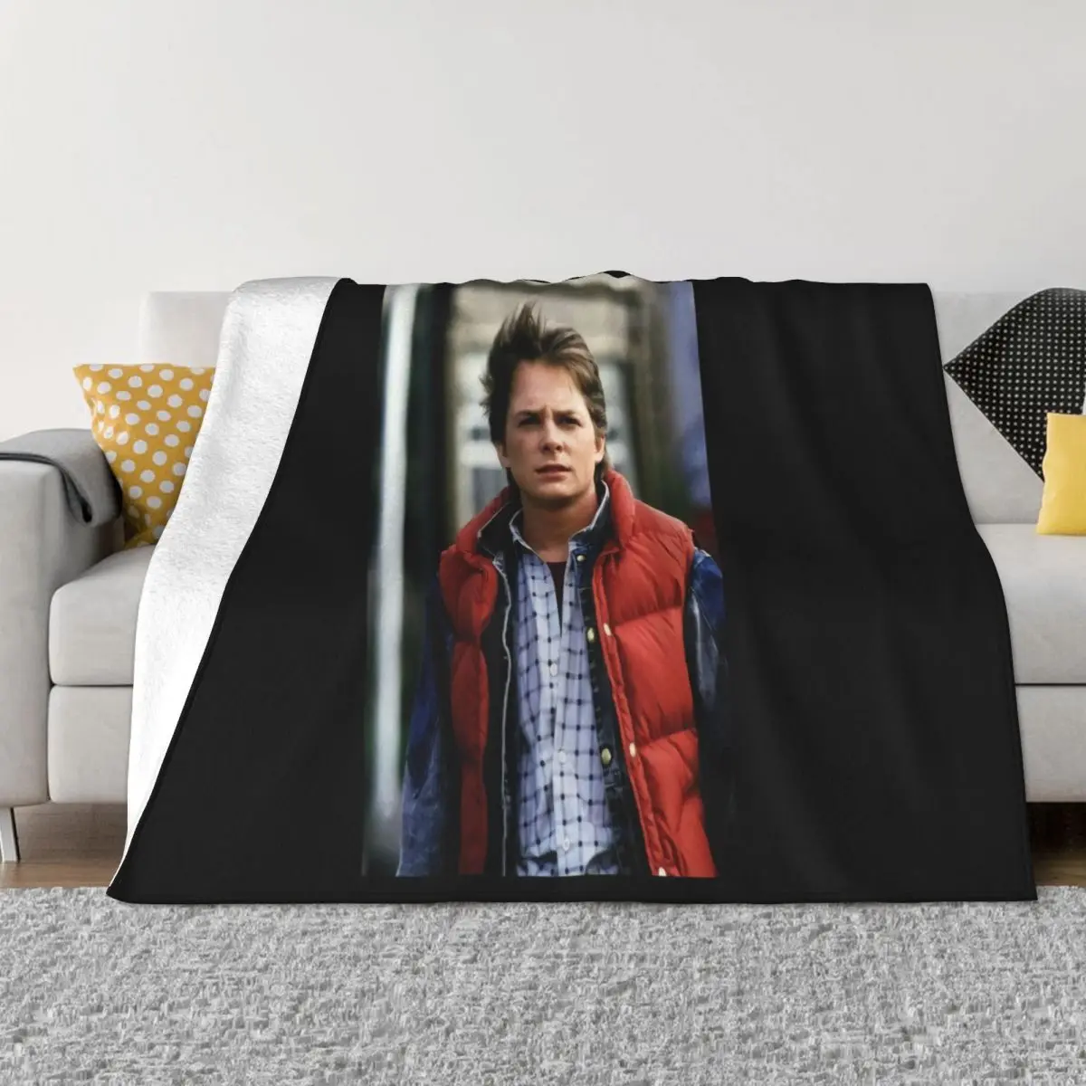 Back To The Future Michael J Fox Photo Poster Small Medium Large Or Xl Sale Throw Blanket