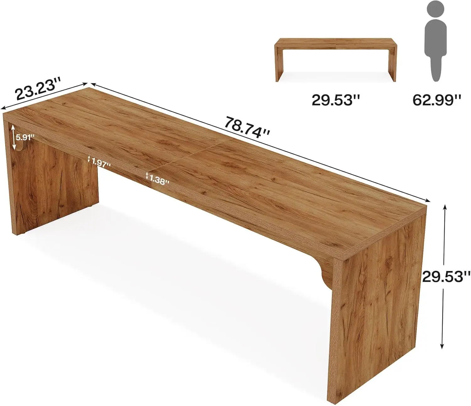 Tribesigns 78.7 Inches Long Computer Desk, Wooden Extra Long Desk Double Desk Workstation, 2 Person Desk For Home Office, Large