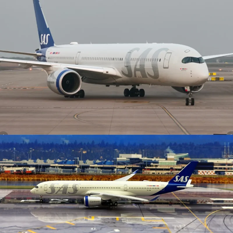 

1/150 Scale Model Diecast Resin Airplane Scandinavian Airlines A350-900SAS Airbus Aircraft With Light Collection Display Toys