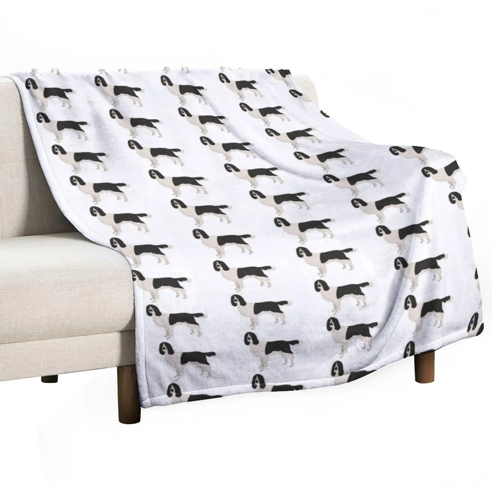 

English Springer Spaniel - Black Throw Blanket Decorative Sofas Softest Flannels Blankets