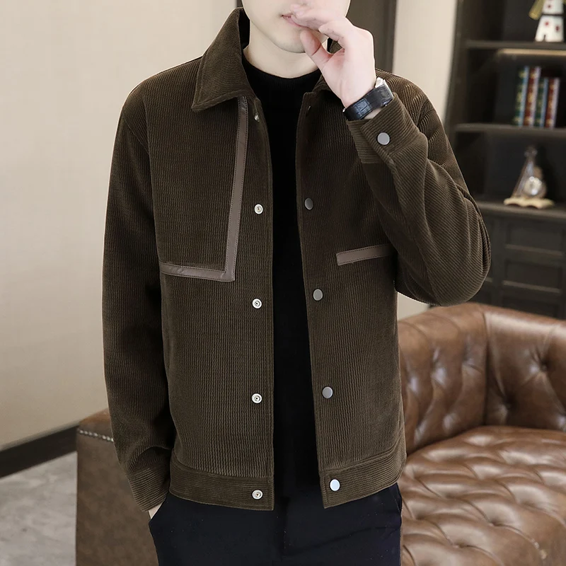 

Autumn Winter Woolen Jacket Men Casual Business Trench Coat Versatile Lapel Slim Fit Streetwear Overcoat Social Men Clothing