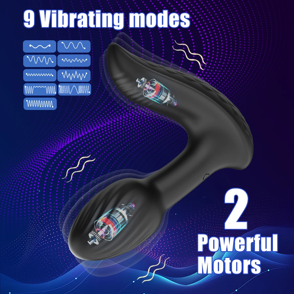 Wireless Remote 9 Modes Anal Plug Vibrator 360 Rotation Wearable Vibrating Butt Plugs Prostate Massage Adult Sex Toys For Women