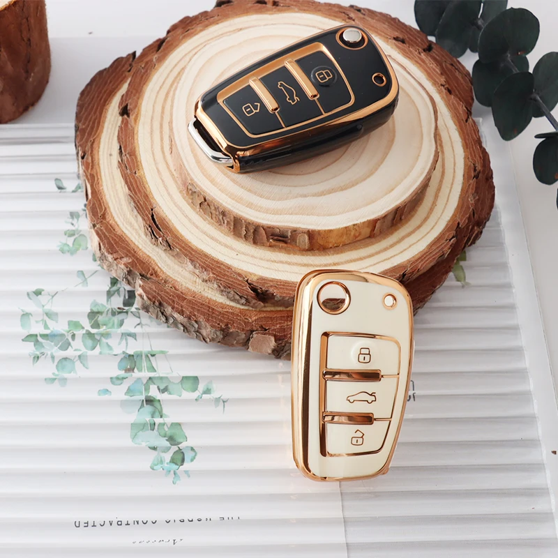 

New Soft TPU Car Flip Key Case Cover for Audi A1 A3 A6 A6L Q2 Q3 Q7 TTS R8 S6 RS3 Key Protection Shell Holder Auto Accessories
