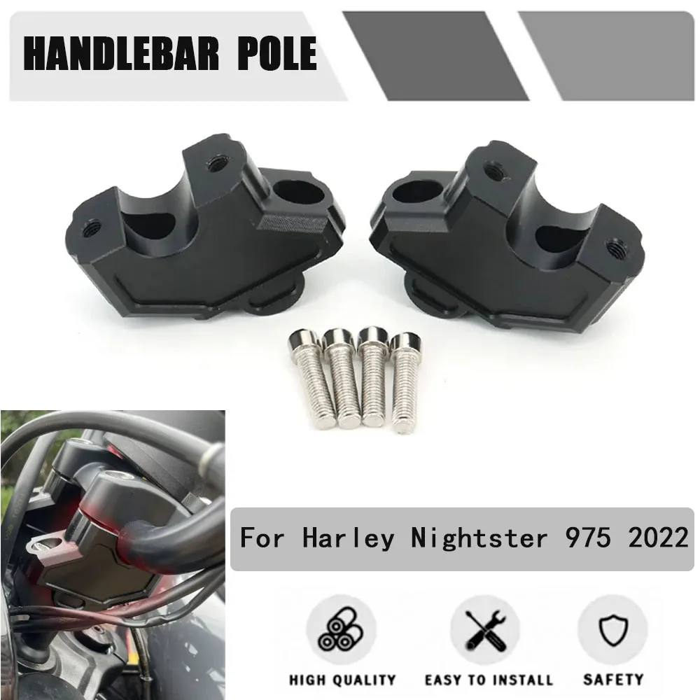 

NEW Motorcycle Black Handlebar Pole Accessories Modified Parts With Elevated Handlebars FOR Harley Nightster 975 RH975 2022 2023