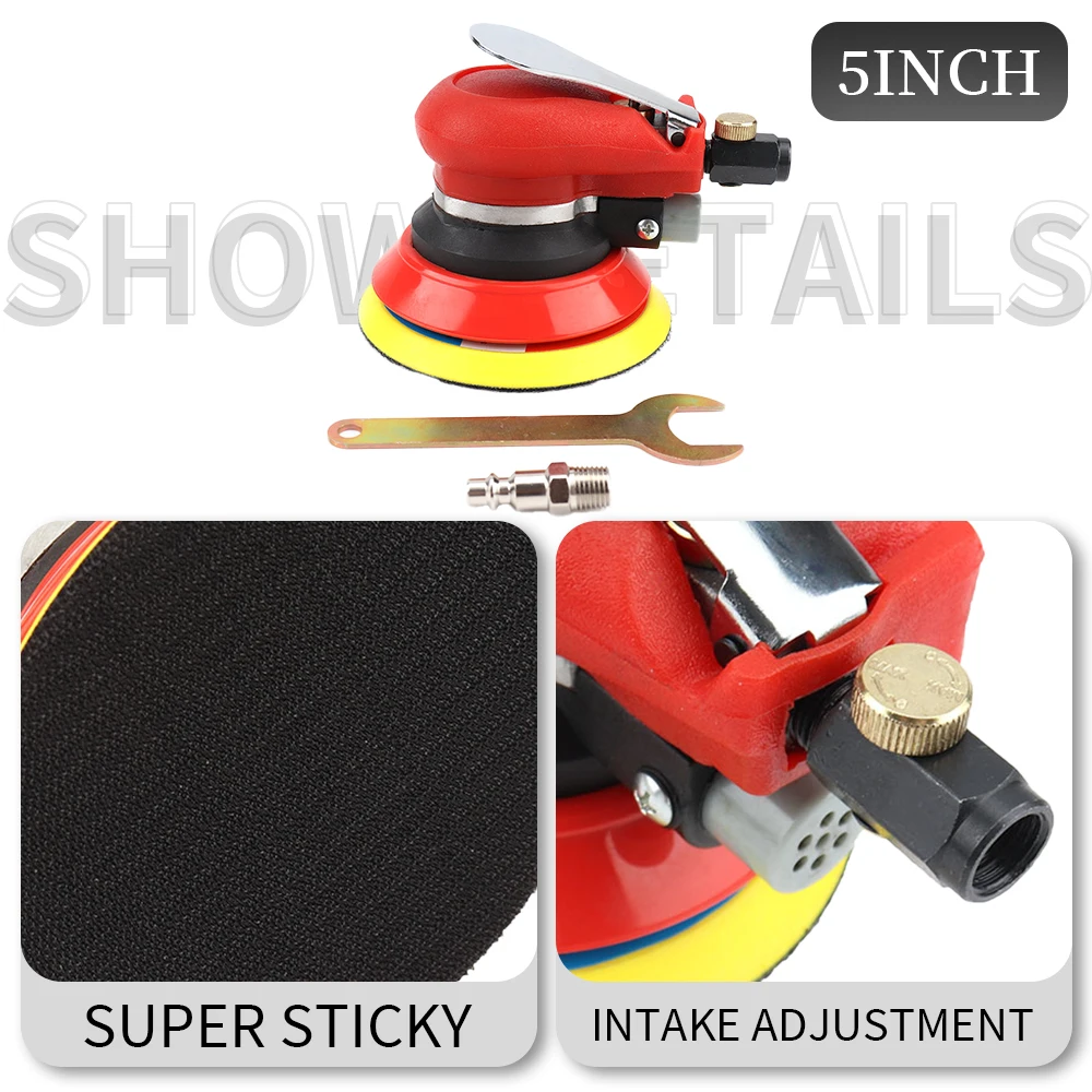 SIFANG Pneumatic Sander Air Sander, Air Power Sander, Sanding Machine, Polisher Tool, 125mm, 150mm