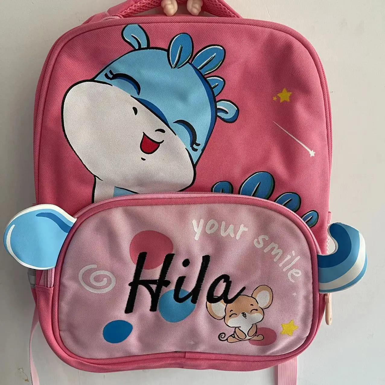 Personalized name cartoon cute dinosaur kindergarten backpack, embroidered name large capacity lightweight travel gift package