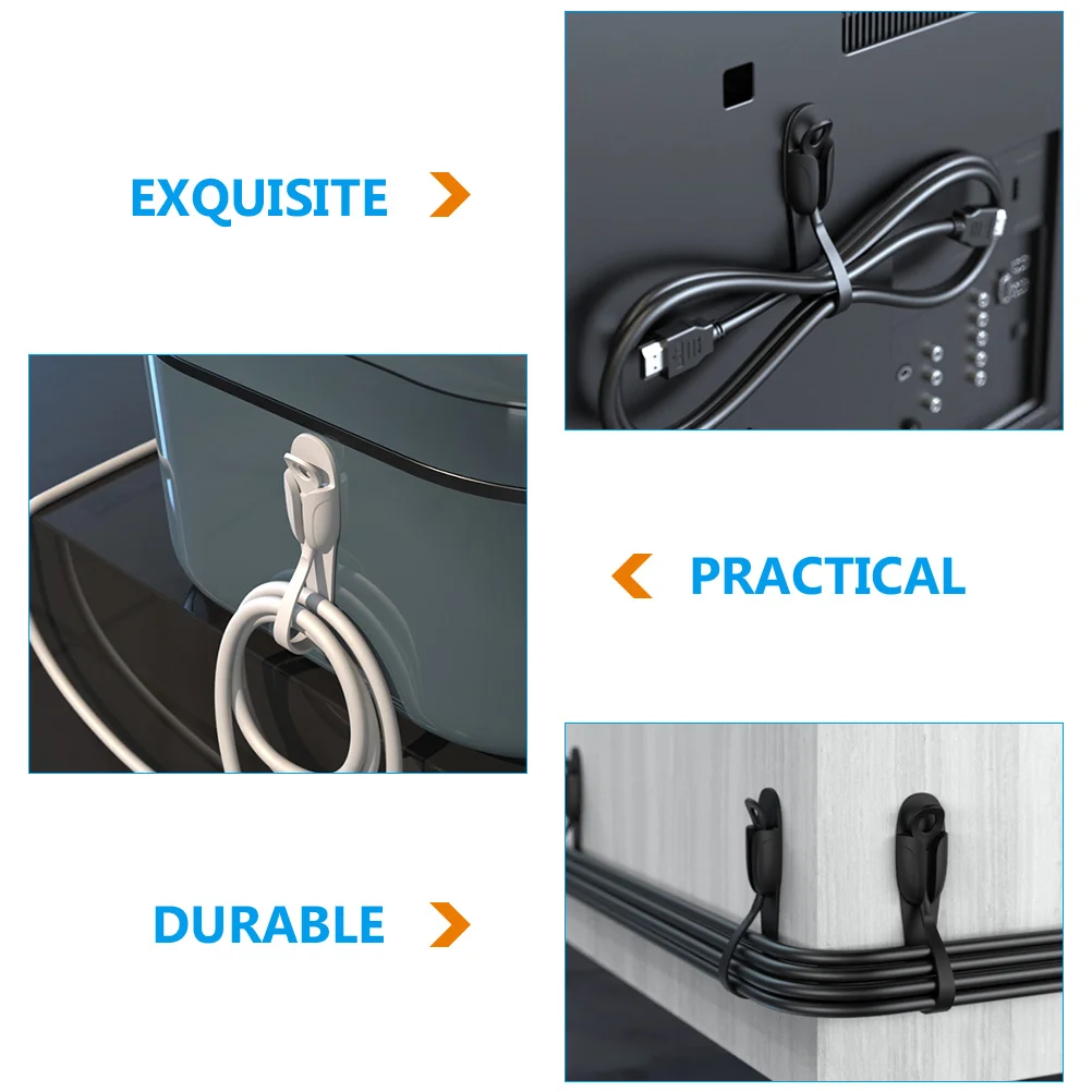 

6pcs Cable Management Clips Wire Holders Storage ganizer Adhesive Keeper Charging Cord Headphone Silica Gel Plug Kitchen Office