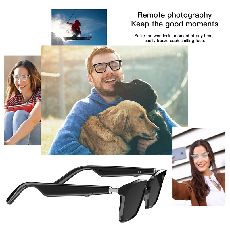 Sports Smart Glasses Wireless Bluetooth 5.0 Listen To The Music Glasses Smart Anti-Blue Light Bluetooth Call Glasses Android ios