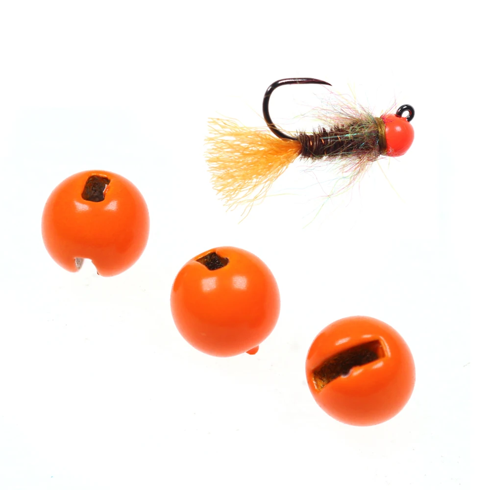 Hot 20pcs/bag colorful slotted tungsten beads 2mm-3mm-4mm sink jig nymphs head bead tying materials for grayling&trout fly tying