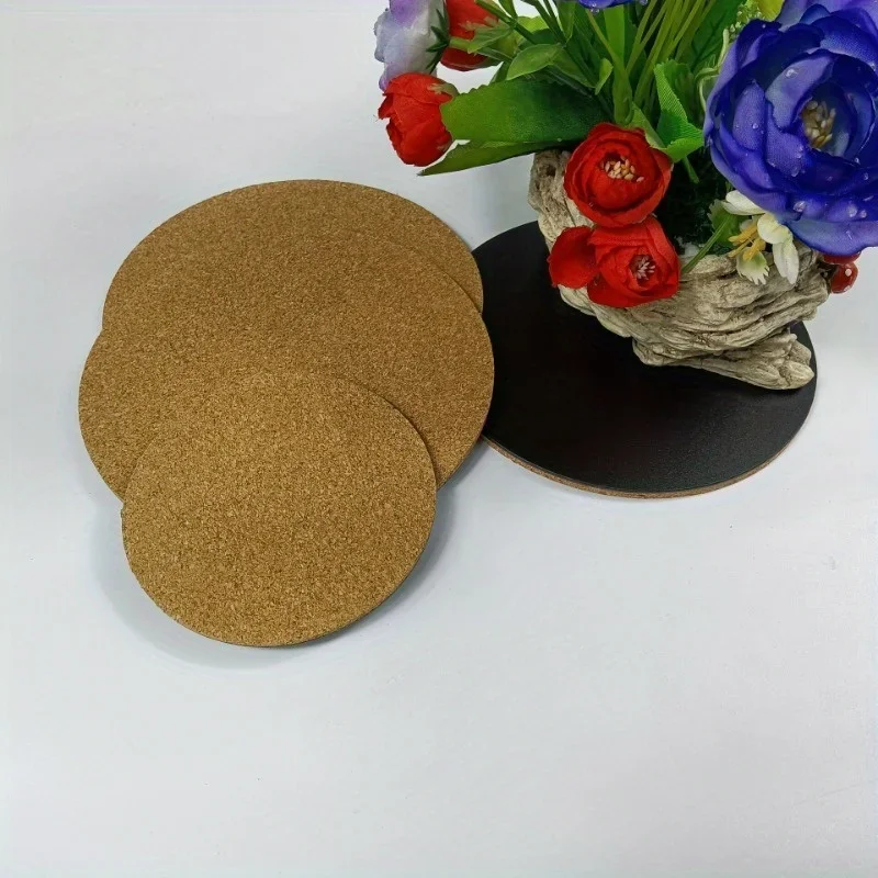 1/4Pcs Flower Pot Mat Kitchen Insulation Cork Pad PP Pad Plastic Flower Pot  Anti Slip Tea Sublimation Blanks Coaster Set