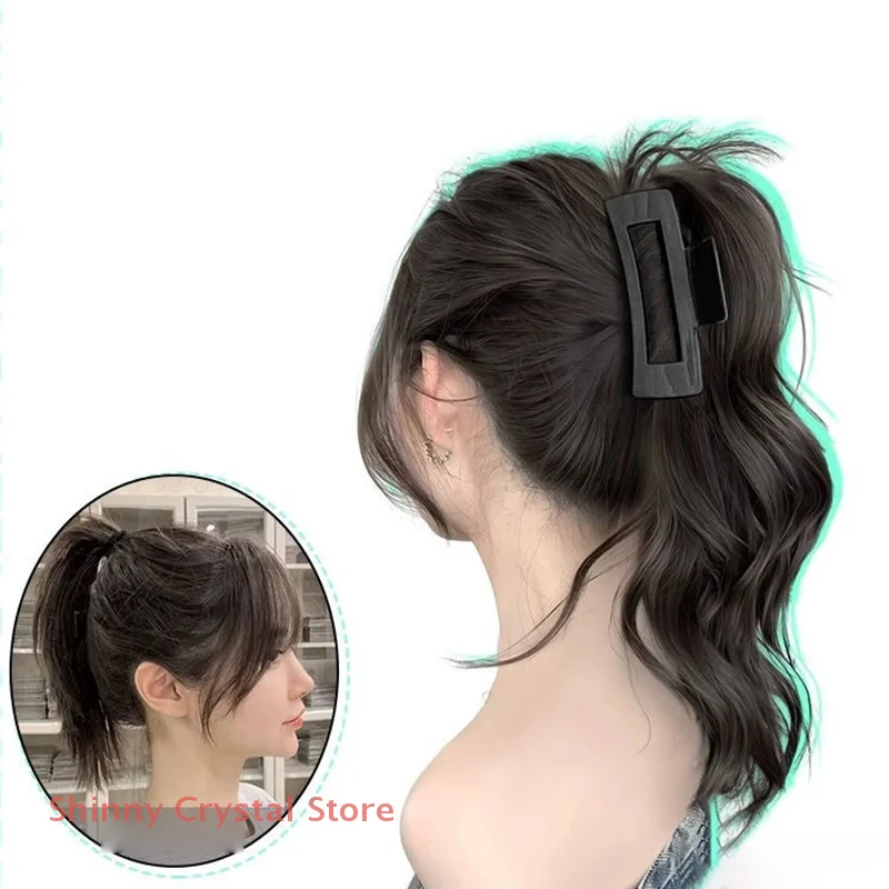 

Sweet Cool Korean Style Half Up High Ponytail Wig With Shark Clip Synthetic Hair Women's Braid Fake Hair For Cosplay Party