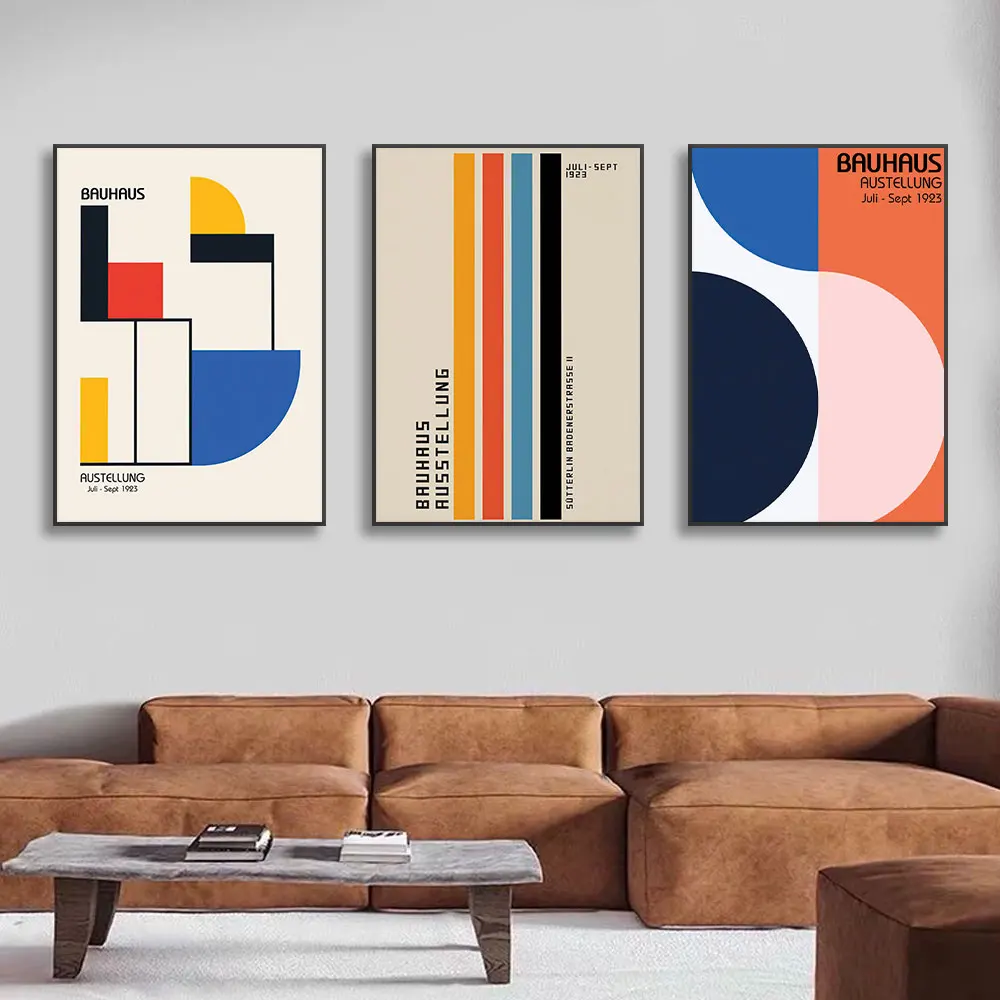 1pc Frameless Canvas Painting Bauhaus Geometry Mondrian Gallery Wall Pop Art Canvas Painting Nordic Posters And Prints Wall Pict