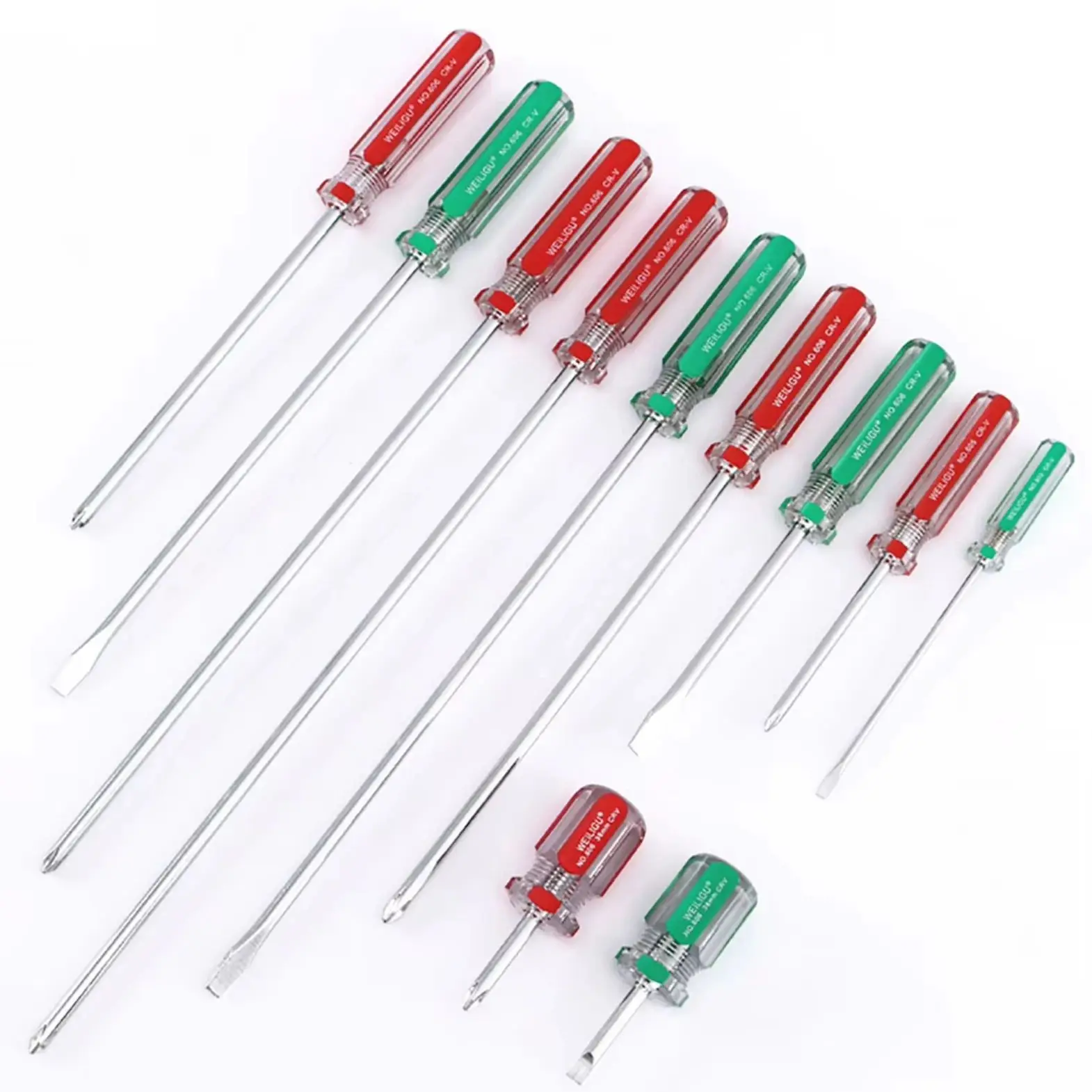 1Pcs Screwdriver with Crystal Clear Handle 3mm 5mm 6mm Magnetic Phillips/Slotted Portable Screwdriver Professional Repair Tool