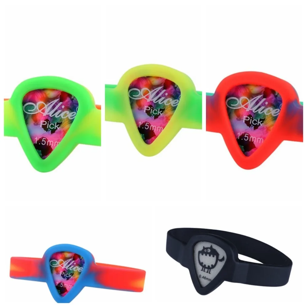 Waterproof Guitar Picks Bracelet Mini Stylish Guitar Pick Holder Wrist Strap Rubber Personality Guitar Pick Holder Wristband