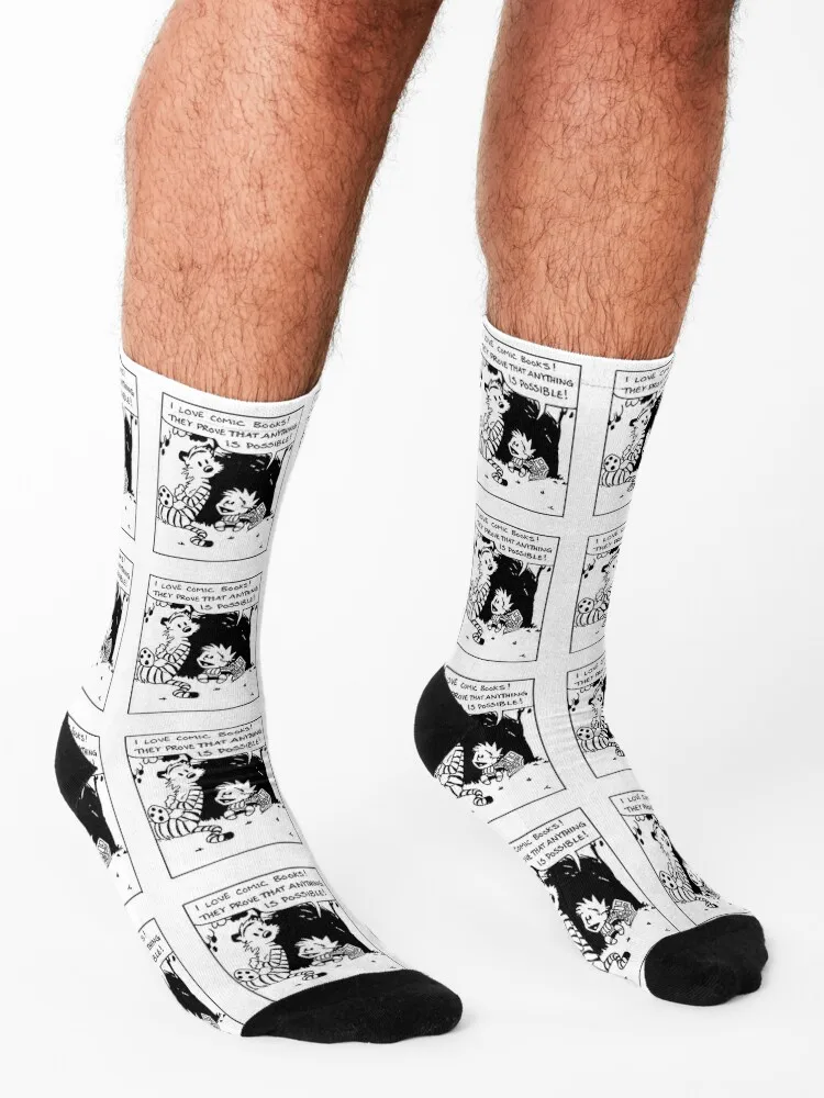 كالفين وهوبز كارتون كوميك 9 جوارب الهيب هوب أنيمي الرجال الرجعية الرجال الجوارب النسائية