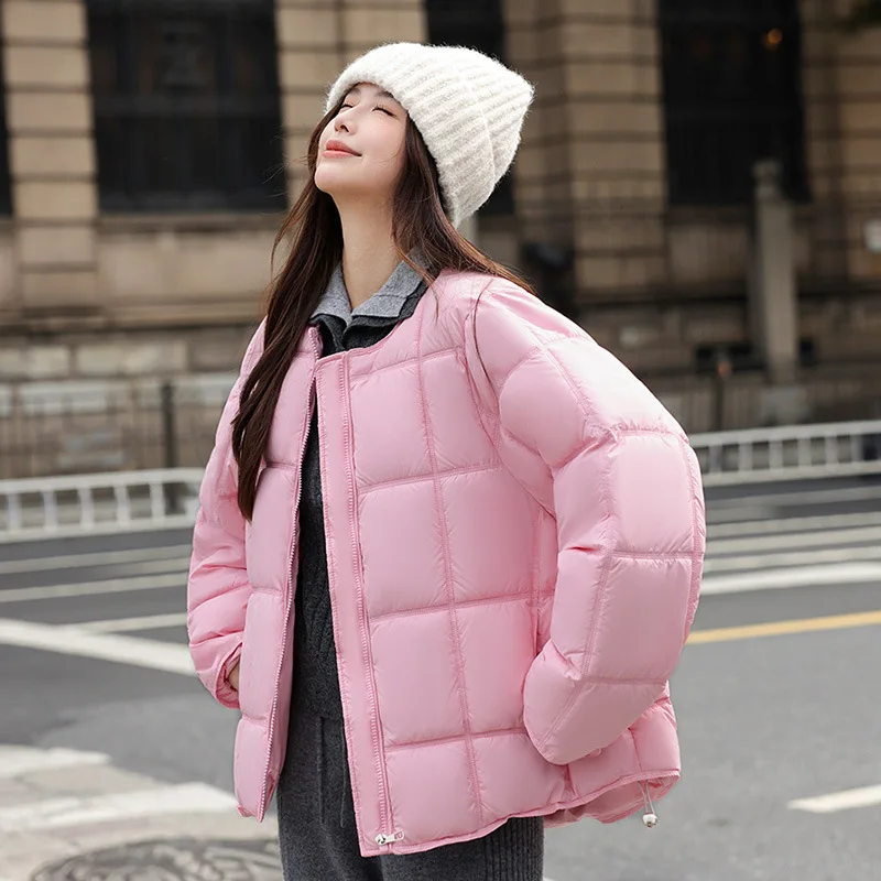 PinkyIsBlack 2025 New Quilted Winter Puffer Jacket Women's Clothes Short Stand Collar Loose Female Puff Parkas Coat Outwear