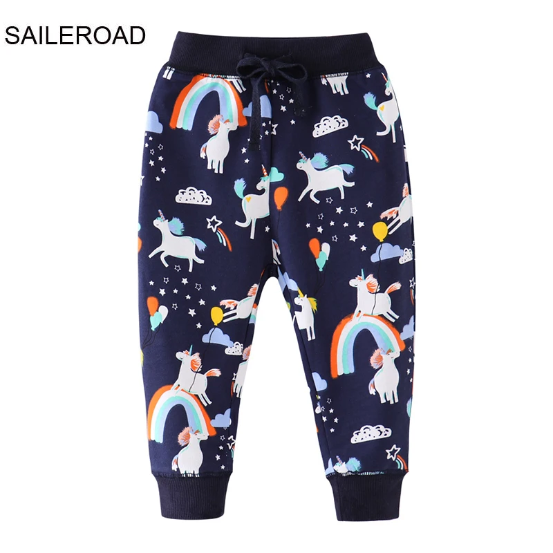 

SAILEROAD 2-7 Years 2024 New Spring Unicorn Rainbow Pants for Boy Kids Boys Pants Trousers Casual Sweaterpants Warm Sports Pants