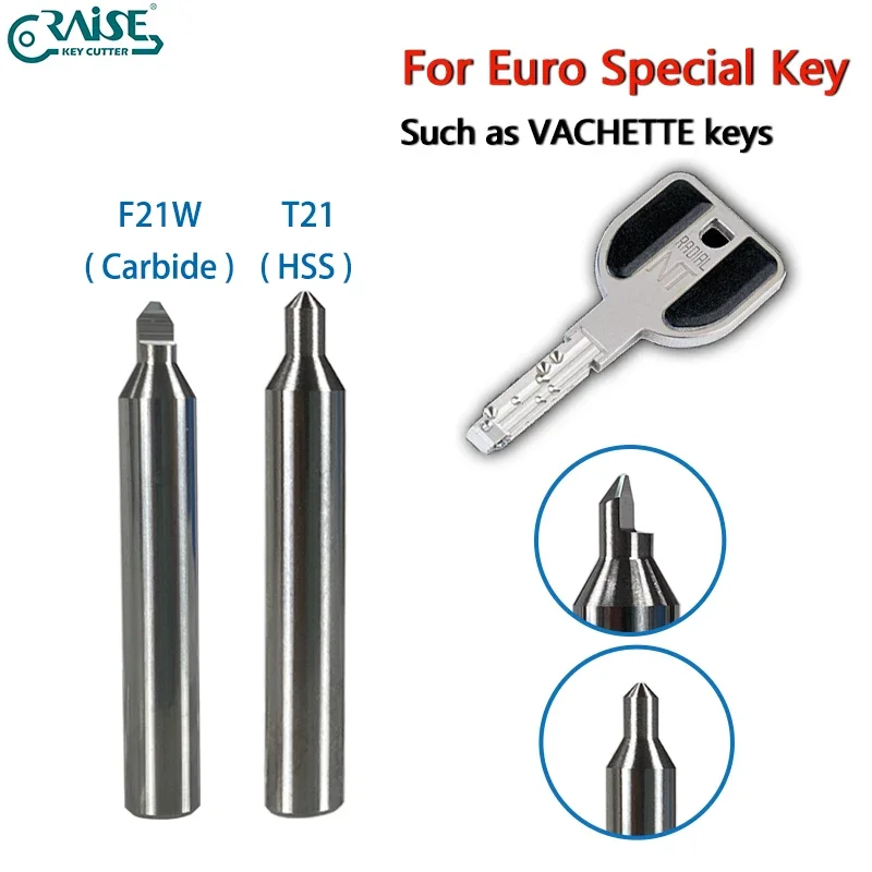 F21 T21 for Euro Special Keys VACHETTE Key Milling Cutter Compatible with Manual Vertical Key Cutting Machine SILCA Matrix