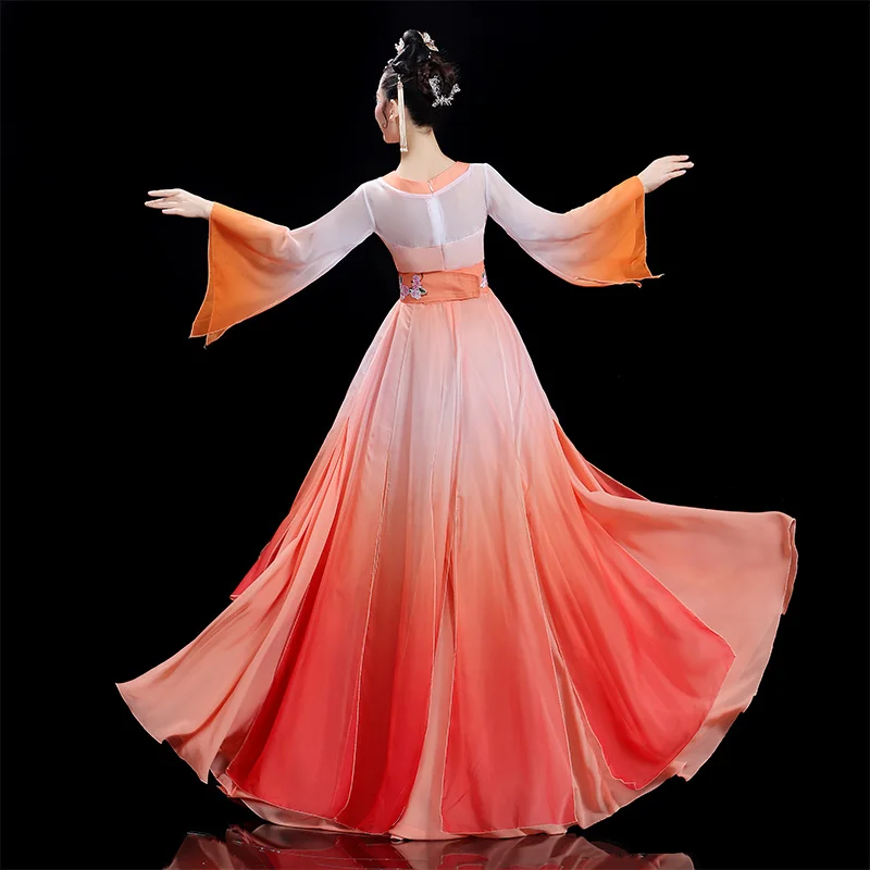 Ropa de actuación de baile clásico para mujer, ropa elegante de estilo Chinoiserie Han, Tang y Chanting, Ropa de baile de primavera