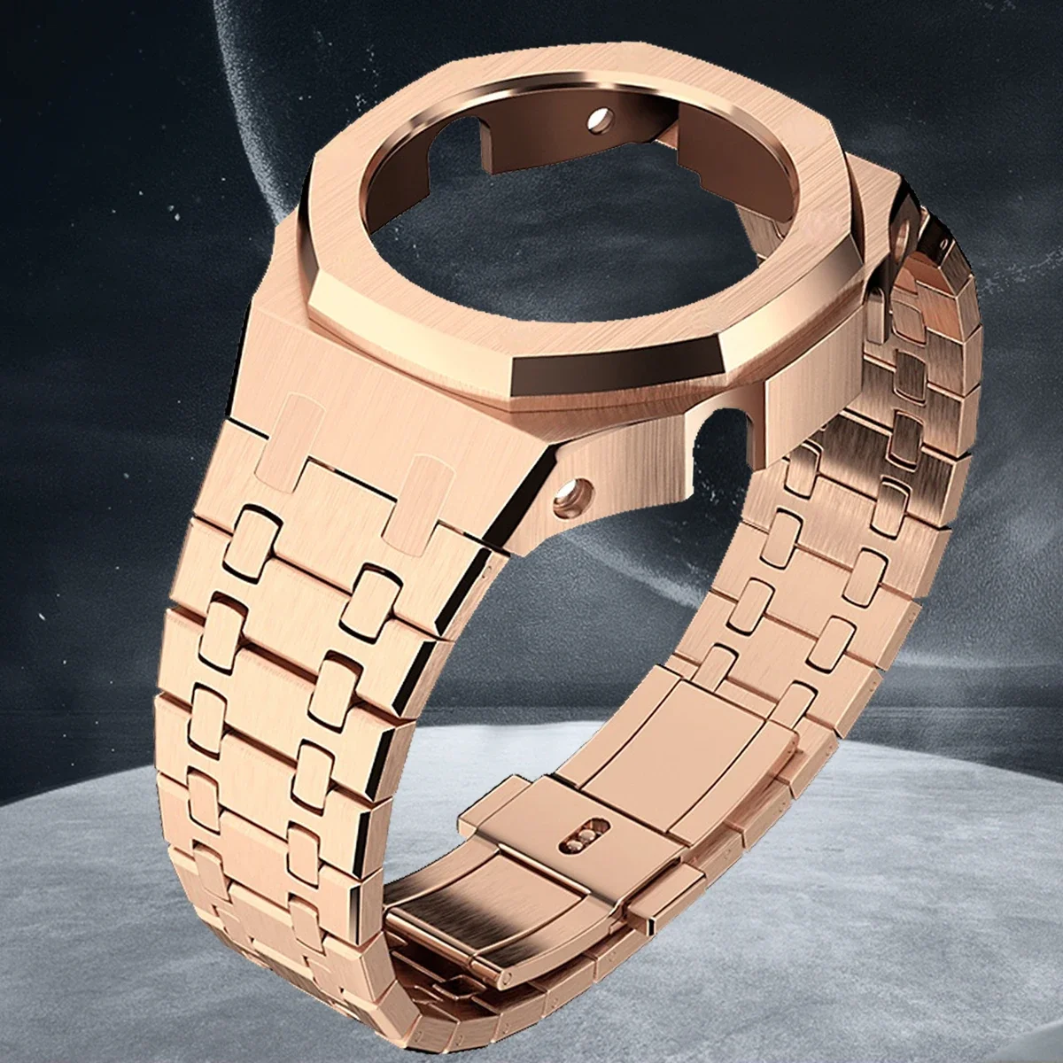 Gen4 Mod Kit voor GA2100 Metalen Bezel Casioak Modificatie GEN4 Generatie Rubberen Horlogekast Roestvrij Stalen Band GA 2100/2110 - afbeelding 1